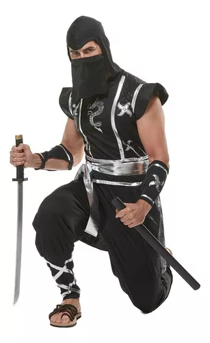 Cosplay.fm Disfraz de ninja negro para hombre de Halloween