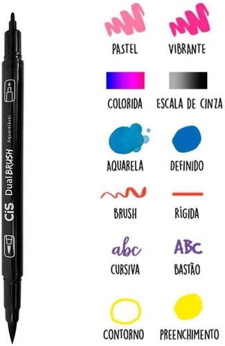 Kit 48 Marcador Artistico Dual Brush Cis Escolha As Cores