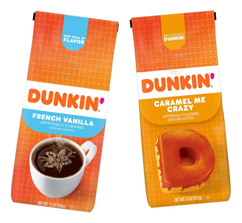 Pack Dunkin' Vainilla De 340g Y Dunkin Caramelo De 311g