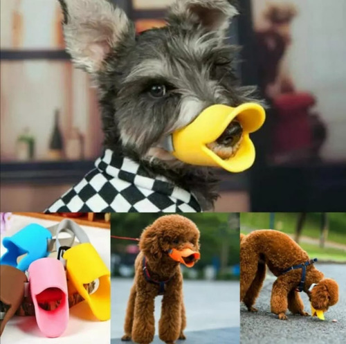 Bozal Perro Diseño Pato/patito Silicona Blanda 