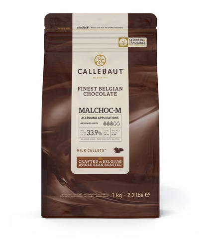 Chocolate Sin Azucar Leche Semi Amargo Callebaut 1 Kilo