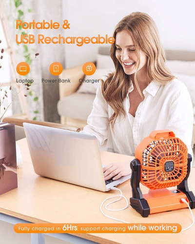 S Ventilador Recargable De 8 Pulgadas 10400 Mah With Pilas