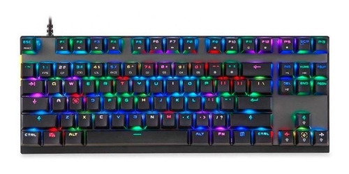 Teclado gamer Motospeed CK82 QWERTY Outemu Red inglés US color negro con luz RGB