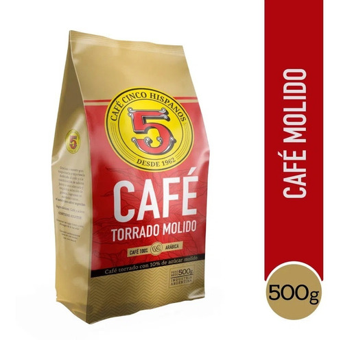 Oferta! 500g Cafe Molido Torrado 5 Hispanos Filtro Espresso