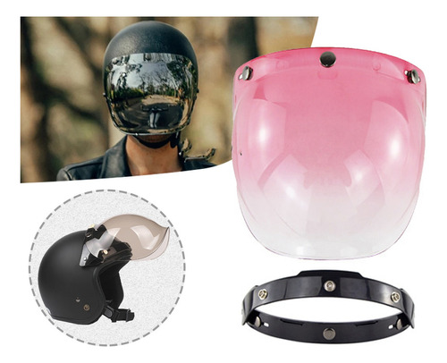 Mica Burbuja Con Sistema Abatible Casco 3/4 Moto Universal