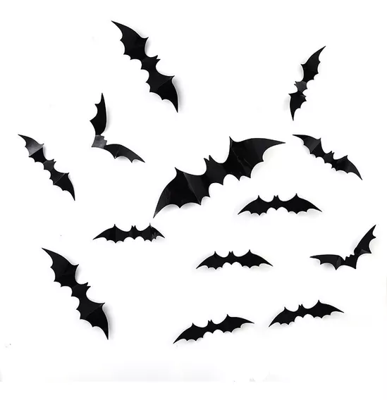 Eayoly Decoración de Pared de murciélago 2022 actualizado 128 Piezas 4 tamaños 3D Pegatinas de murciélago decoración,Pegatinas de murciélagos de PVC realistas para Suministros de Fiesta 