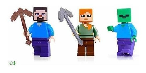 Lego Minecraft Combo Pack Steve Alex And Zombie Minifiguras 