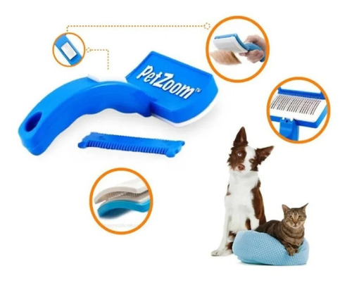 Cepillo Petzoom Para Mascotas- Perros Y Gatos Retractil 