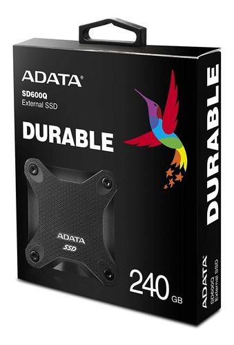 Disco sólido SSD externo Adata ASD600Q-240GU31 240GB negro