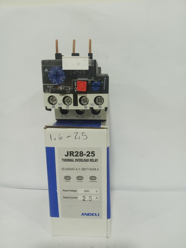 Rele Termico Jr28-25 Andeli   1,6-2,5 Amp 