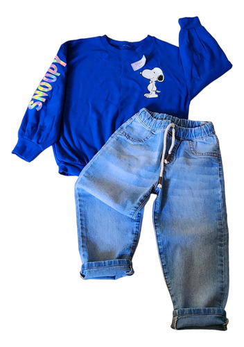 Buzo Snoopy Bebe + Jeans 