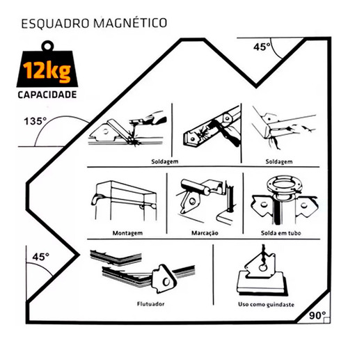 Luva Soldador Térmica Cano Longo Reforçada - Start + Esquadro Magnético De Solda 12kg - Start
