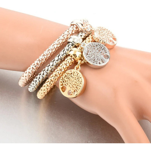 3 Pulseras + Collar Árbol De La Vida, Suerte, Regalo, Mujer