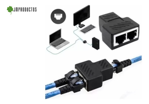 Extensión Doble Enchufe Rj45 Socket Ethernet De 2 Rj45 Cat5