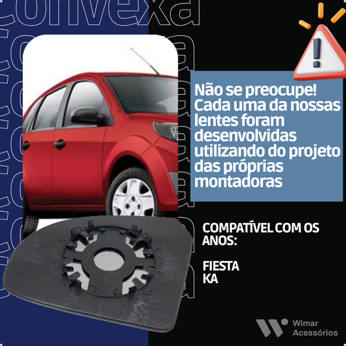 Lente Retrovisor Fiesta Rocam 2003 A 2014 Ka 2008 A 2013
