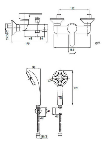 Monomando Llave Grifo Tina, Ducha Modelo Arona Color Cobre