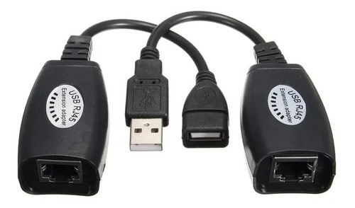 Adaptador Extensor Usb A Rj45 Cat5 Cat 6 Hasta 45mts Tienda 