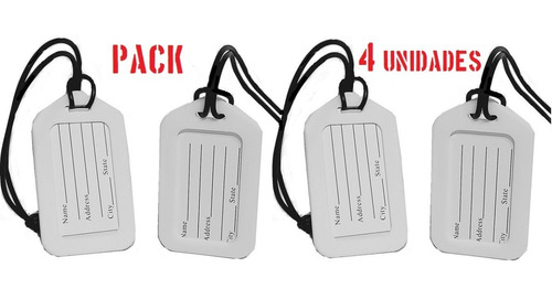 Identificador Safe Tag Marbete Valijas Bolsos Pack X4 V.cres