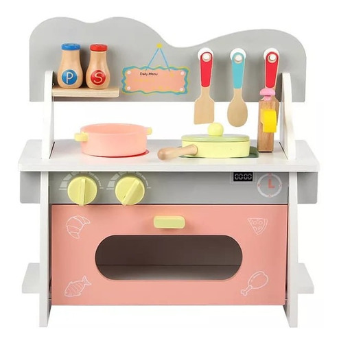 Cocina De Madera Con Accesorios Para Niños Juguete