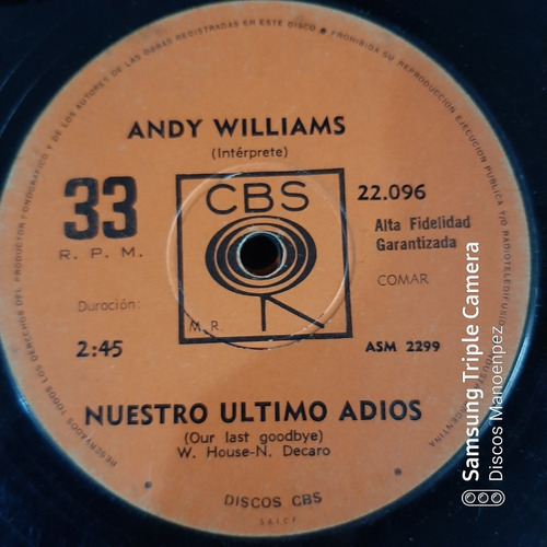 Simple Andy Williams Cbs C15