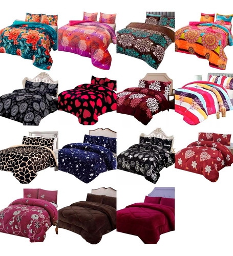 Cobertor Plumon Chiporro Para Invierno 2 Plazas + 2 Fundas