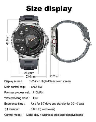 Relógio Inteligente Smart Ip68 Time Screen High Clear