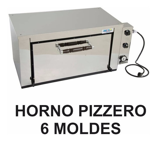 Horno Pizzero 6 Moldes Electrico De Acero Inoxidable Lourdes