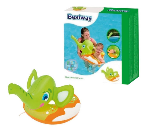 Salvavida Elefante Verde Inflable Lanza Agua Bestway C