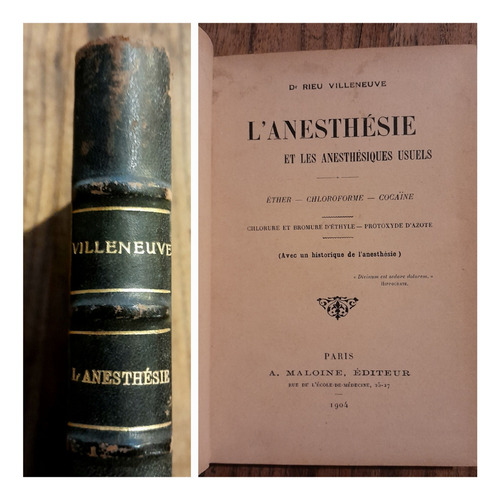 L'anesthésie Et Anesthésiques Usuels 1914 Villeneuve Cocaina