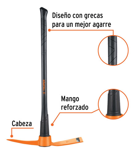 Talacho Pico 5lb Excavar Romper Suelo Roca Grava Acero 18647