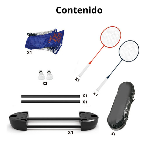 Set Bádminton Red, 2 Raquetas, 2 Gallitos, Base, Voleibol