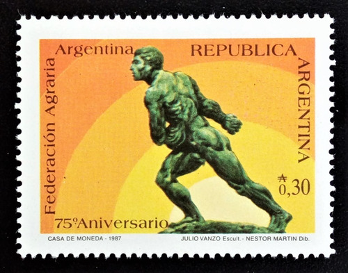 Argentina Arte, Sello Gj 2366 Feder Agraria 1987 Mint L15605