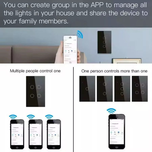 Interruptor Inteligente Wifi 3 Botoes Touch Tuya Smart Life Alexa Google Home Google Assistant Smart 110v 220v