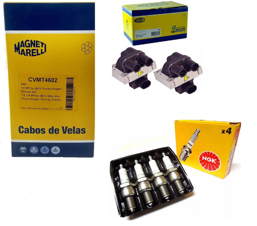 Kit Cabo + Vela + Bobina Fiorino Pick Up 1.0 8v Inj. 93/96