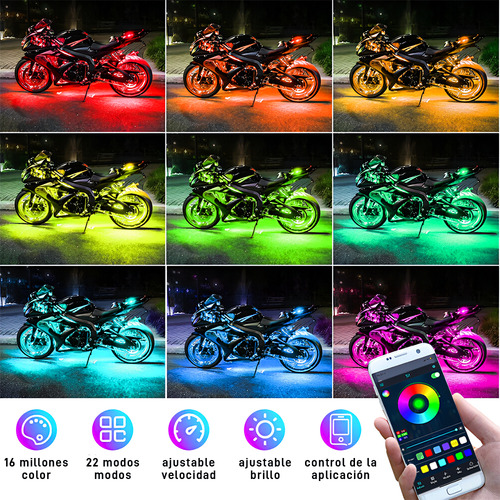 Luces De Ambiente Para Italika Ft200 Chasis De Motocicletas