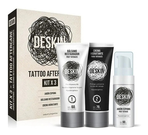 Deskin Tattoo Aftercare Kit X3 Jabón + Balsamo + Crema