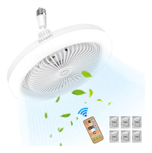 comprar Goxawee® Ventiladores Silencioso Control Remoto Led Lámpara Ventilador De Techo Con Base E27 Candelabro De 3 Velocidades Candelabro De Cabeza Giratoria Aromaterapia para calmar los nervios.