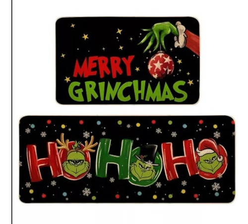 Navidad Grinch Bienvenido Cocina Alfombra Decor Color Seventeen