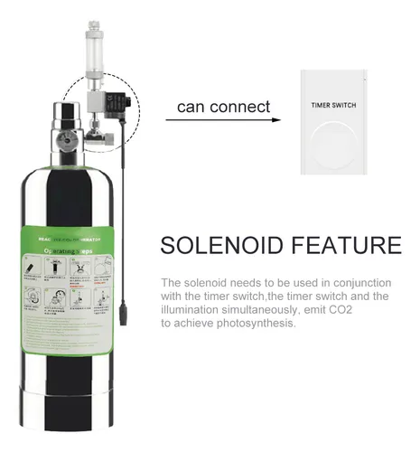 Kit De Sistema Generador De Co2 Para Acuarios Dobles De 5 Li