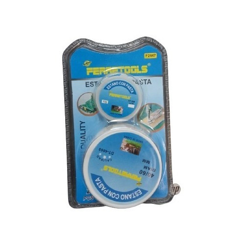 Imagen 1 de 3 de Pack Soldadura Alambre De Estaño 1.0 Mm +pasta Soldar/ Runn