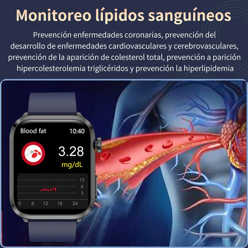 Nivel Médico Reloj Inteligente Hombre Glucemia Smartwatch