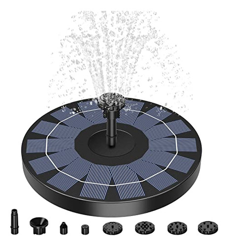 Baño De Aves 2.5w Fuente De Agua Solar Flotante Con 6 Boquil