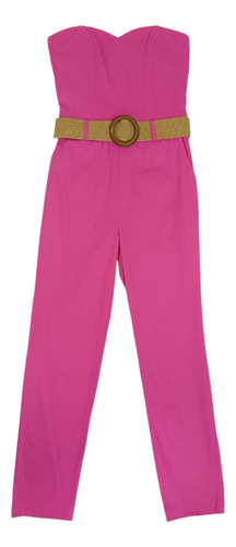 Jumpsuit Mujer Strapless Fiesta Elegante Con Cinturón Negro M