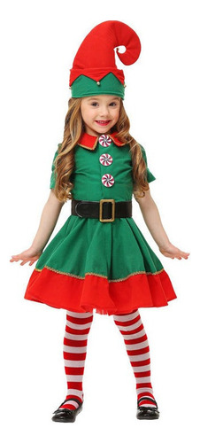 Disfraz De Elfo Navideño Para Niñas, Color Verde, Para Padre