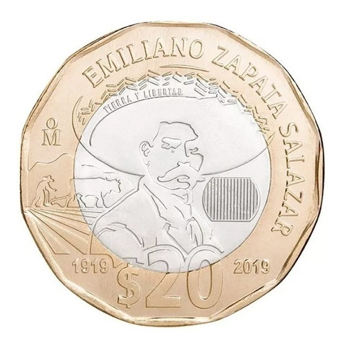 Moneda De 20 Pesos Bicentenario De Emiliano Zapata Capsula