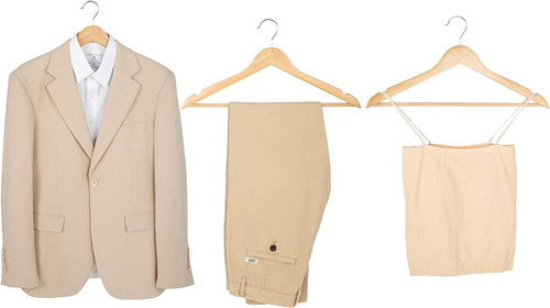 Perchas De Madera Para Ropa Con Barra Pantalones X 6 Piezas