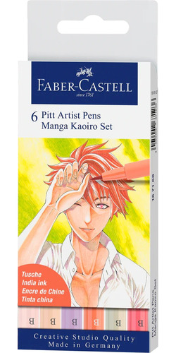 Marcador Faber Castell Pitt Manga Kaoiro X6 Marcadores Brush