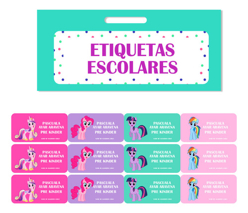 15 Etiquetas Ropa Personalizadas My Little Pony Niñas