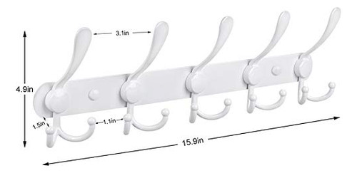 Perchero De Pared Con Montaje, Resistente Con 5 Ganchos De P