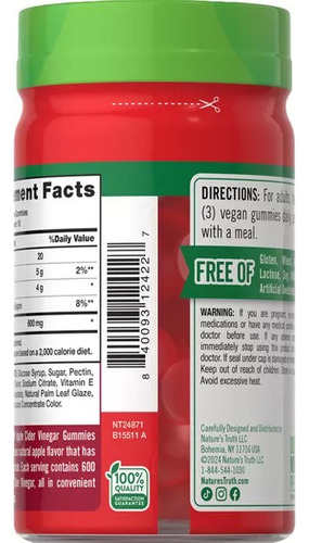 Nature´s Truth Multivitamina + Probióticos Para Niños 28 Pza Sabor Frutos Rojos